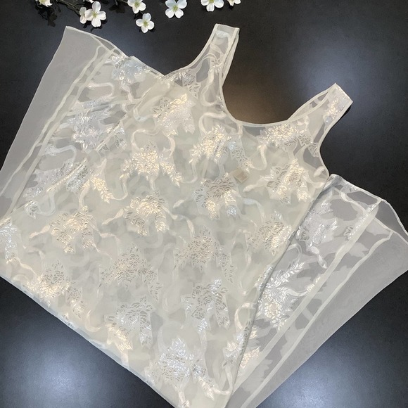 Vintage Victoria’s Secret Gold Label 2 Piece Sheer White Bias Gown & Top Set - Picture 11 of 16